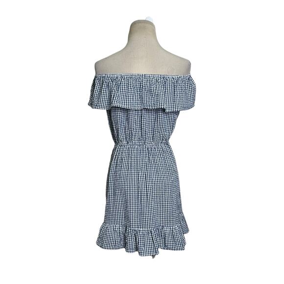 Lovers + Friends Blue Gingham Ruffled Mini Dress size Small - Picture 7 of 15